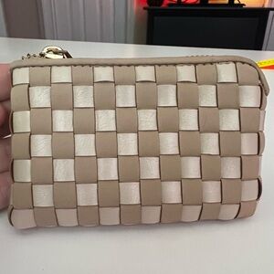 Woven Tan and Cream Card Holder